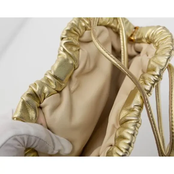 Mansur Gavriel Mini Cloud Metallic Leather Clutch in Gold - Picture 10 of 10